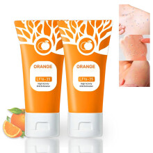 Face and Body Exfoliating Scrub with Natural Orange Peel, Gentle Deep Cleansing 50ml Duo