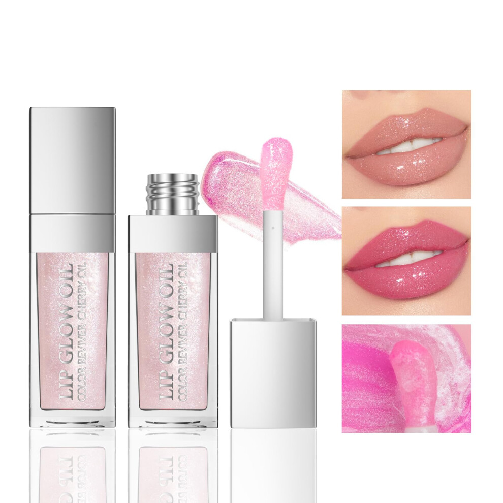 Pink Color Changing Lip Oil With Hydrating Nonsticky Shine For Long Lasting Moisturizing Dry Lips (Pink)