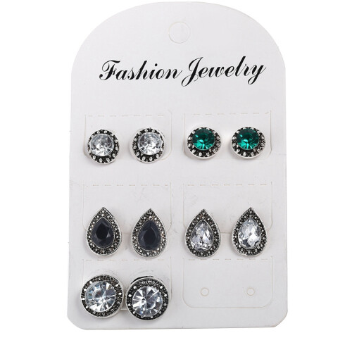 Σκουλαρίκια με κρυστάλλινα κουμπώματα για γυναίκες, υποαλλεργικά, αδιάβροχα,