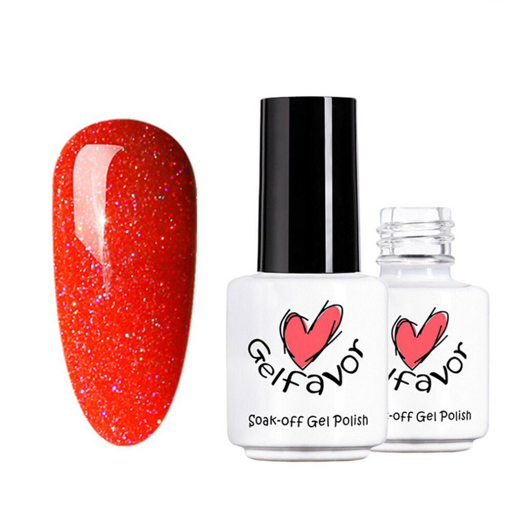 Nail Art Design Sparkling Colorful Glitter Shimmer Gel Polish UV Nails Gel Long Lasting Nail Polish Natural Resin Formula Salon Home DIY UV Manicure