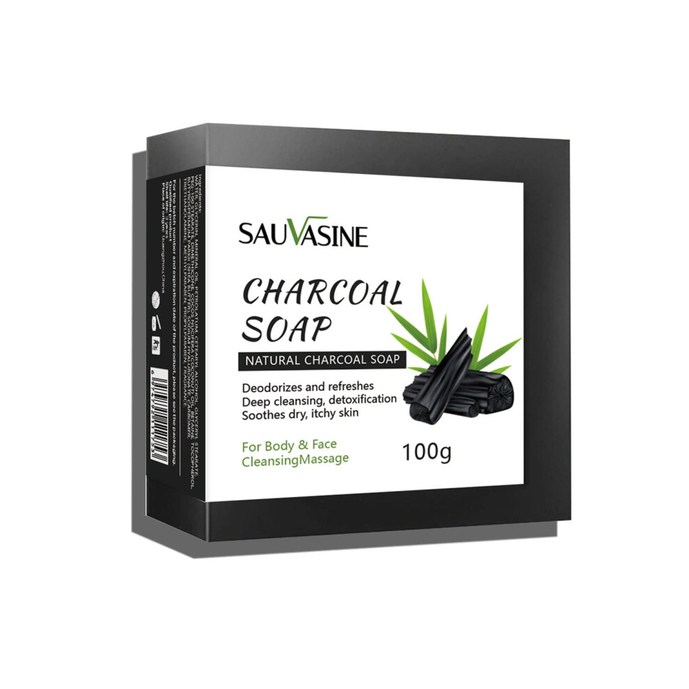 Activated Charcoal Soap Bar for Face and Body Cleansing, Natural Moisturizing Formula, Travel Size