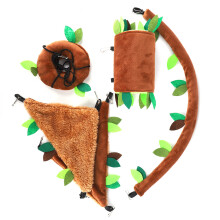 Acessórios para gaiola, conjunto de rede com tema de selva para pequenos animais, cama suspensa, túnel para esconderijo, balanço de corda,