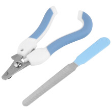 Cortauñas para mascotas con bloqueo de seguridad y juego de limas de uñas. Cuchillas de acero inoxidable resistentes a la corrosión. Diseño de