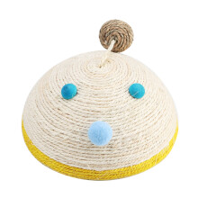 Hengende kloreball for katter, multifunksjonell naturlig sisal-leke, interaktiv leke for klørsliping og klatring, robust hamptau-design inspirert av