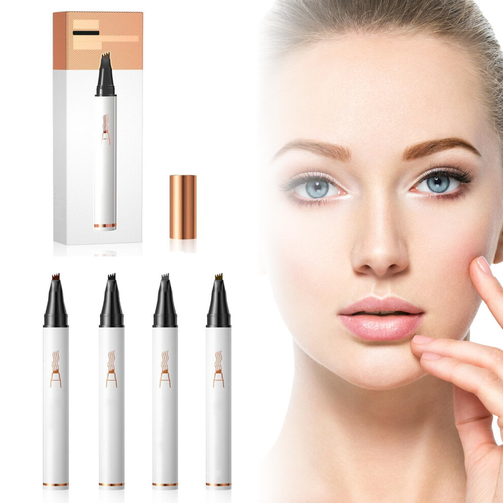 Waterproof Microblading Eyebrow Pencil with 4 Fork Tip for Natural Hairlike Strokes MultiColor