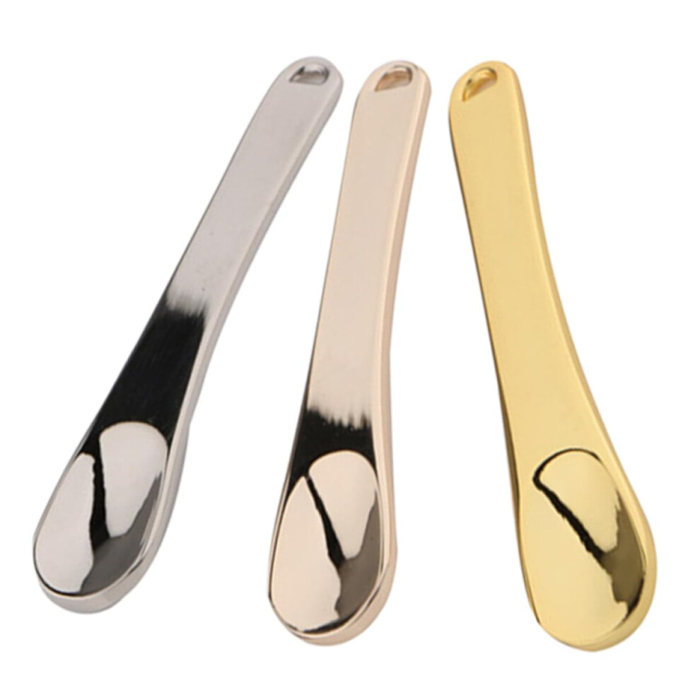 Cream Reusable Makeup Spatula Set 3Pcs Durable Zinc Alloy Cosmetic Applicator Spoon For Travel Use