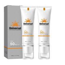 2pcs Tinted Facial Sunscreen SPF 50+ UV Protection with Moisturizing Coverage for All Skin Types