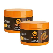 2 Pack Natural Tanning Gel with Carrot Oil – Dark Tan Accelerator, Fast Absorbing Hydration, 100ml Each
