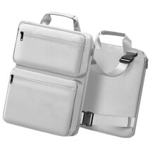 Sac à main extensible pour ordinateur-Gris argenté amovible