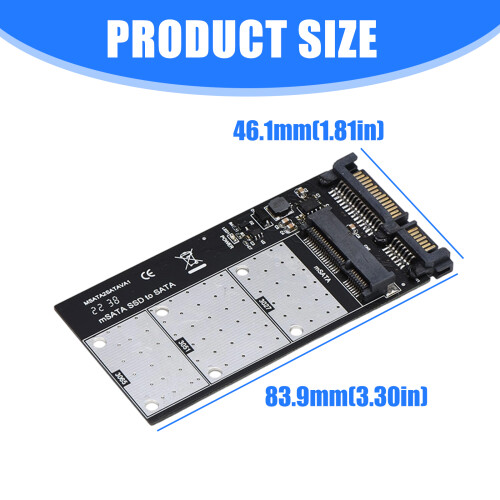 Convertisseur MSATA vers SATAs, carte Mini SATAs vers 7 broches, 2