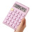 Calculatrice à gros bouton, double puissance, batterie-rose 3