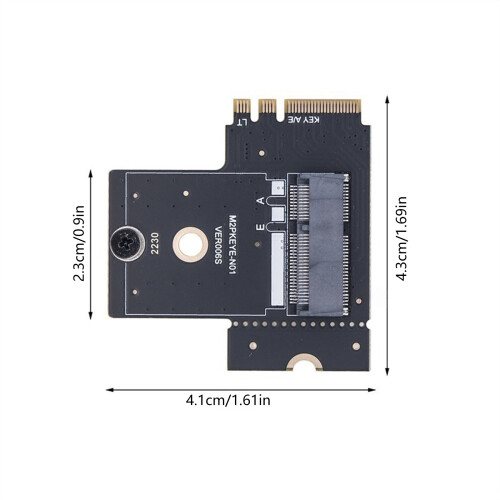 Adaptateur d'interface M.2 Key A E compatible pour l'ajout de 2