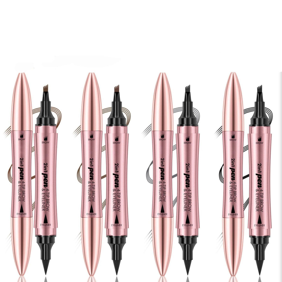 Waterproof Microblading Eyebrow Pen 4 Fork Liquid Eyebrow Pencil Long Lasting Natural Brow 4PCS