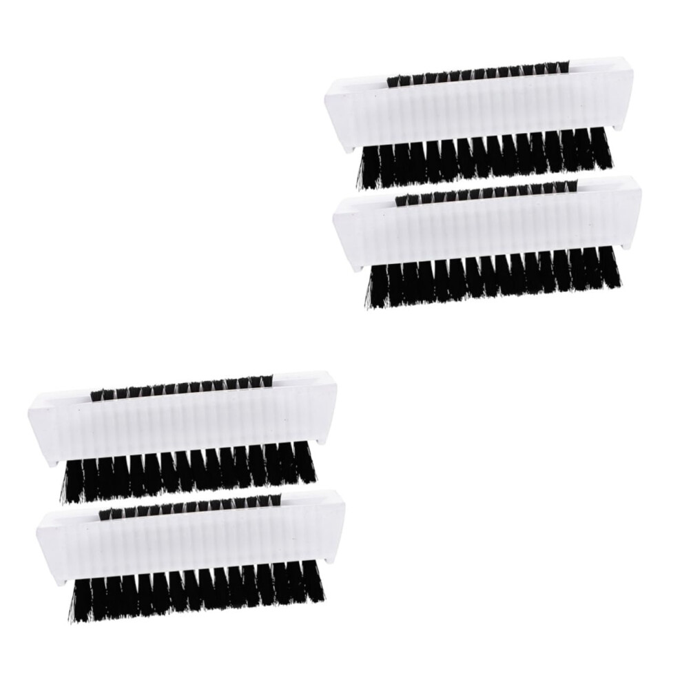 Double Sided Nail Cleaning Brush with Ergonomic Grip, 4pcs Stiff and Soft Bristles for Home and Salon