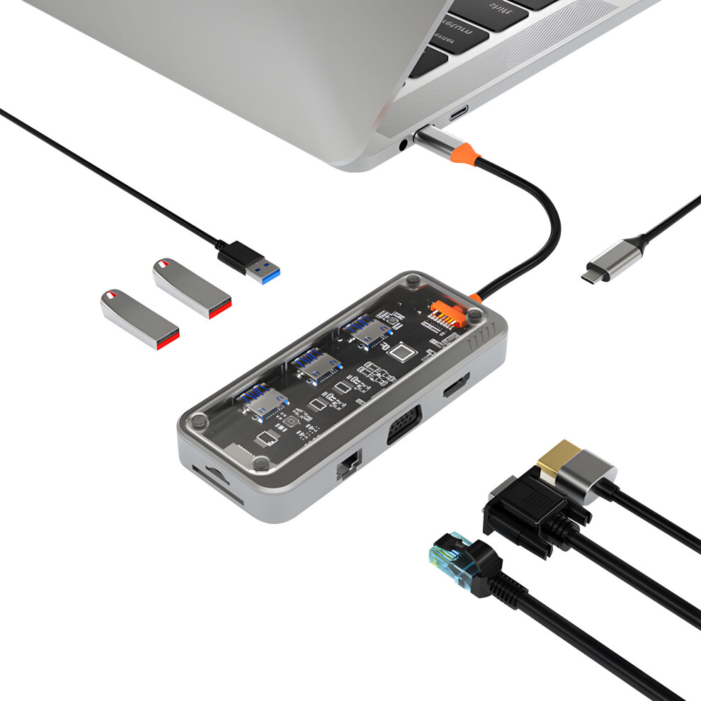 10 In 1 Usb C Docking Station Multiport Adapter Tf Card Reader 7704000931465