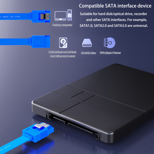 SATA3.0 Data Cable For Hard Disk Drive-blue straight c urve 1