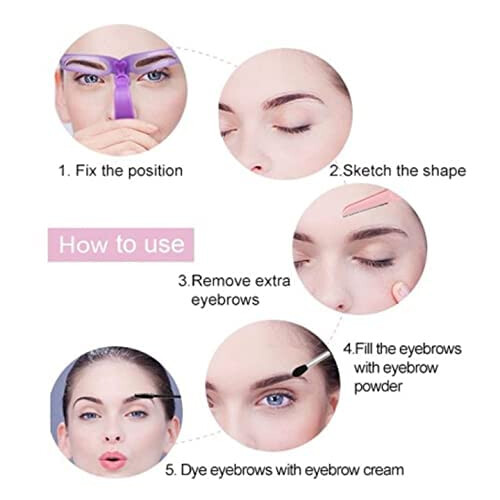 Eyebrow Stencil Kit with Adjustable Handle and Strap, 8 Shape Reusable Washable Templates 2