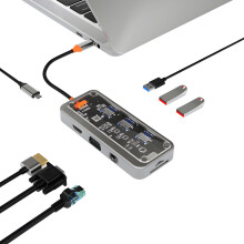 USB C naar HDTV-adapter 10-poorts uitbreidingsdock met RJ45