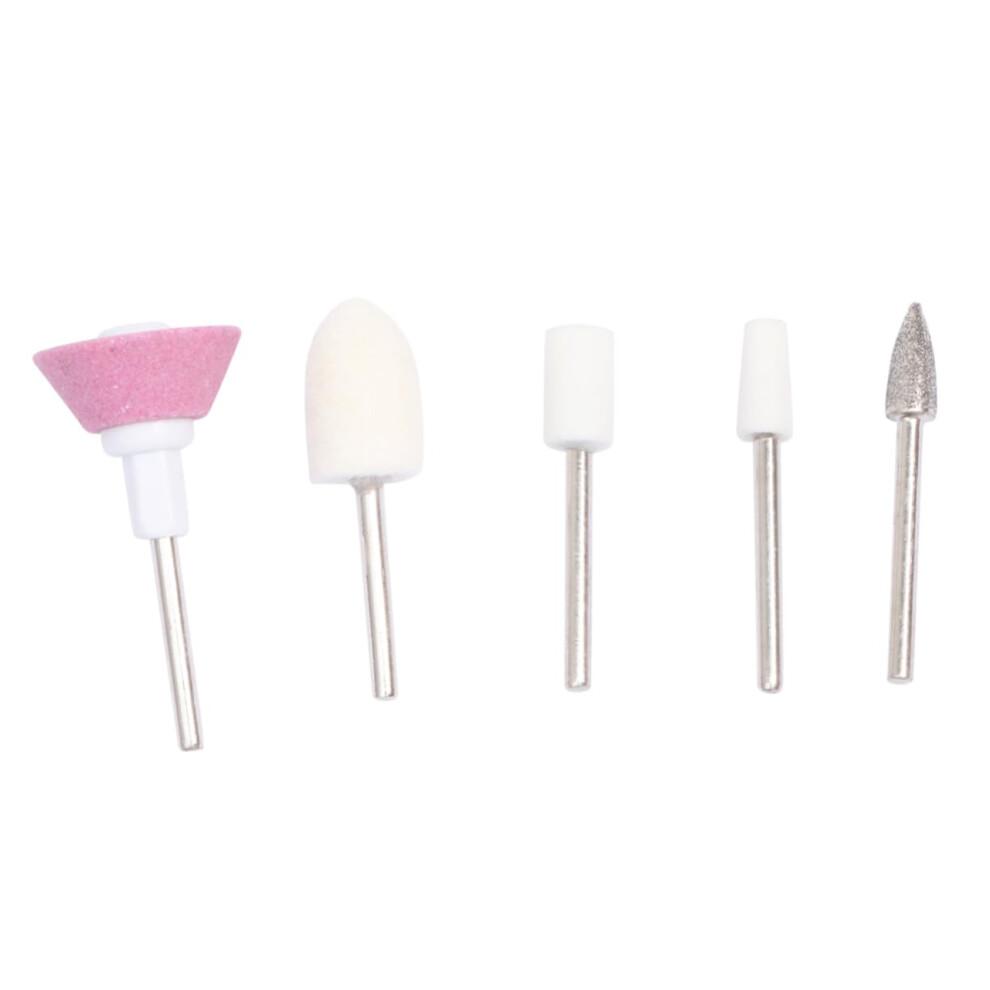 Nail Drill Bits Set 5pcs Professional Manicure Kit with Multiple Polishing Heads for Gel Polish