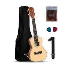 Arctic Soprano Ukulele 24 Inch Voor Beginners Mahogany Houten Ukulele Met Nylon Snaren, Stemmechanieken & Vingerbord (24 Inch)