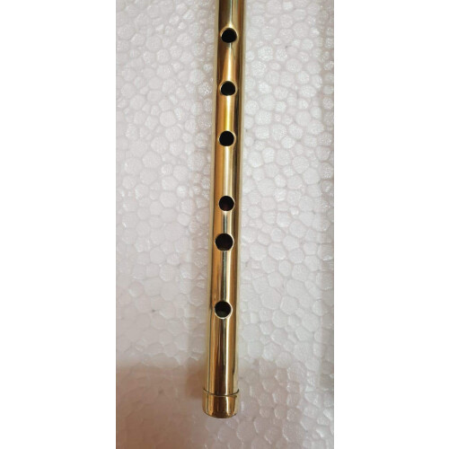 Flauto in Ottone Placcato Oro C # Con Copertura 2