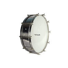 Strumenti Musicali Sai Thap Dhol (S.S), 17,2 Pollici, Tamburo in Acciaio Argento