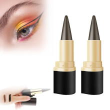 Gel Eyeliner Waterproof QuickDry Long Lasting Matte Cream Pencil, Brown, 2pcs
