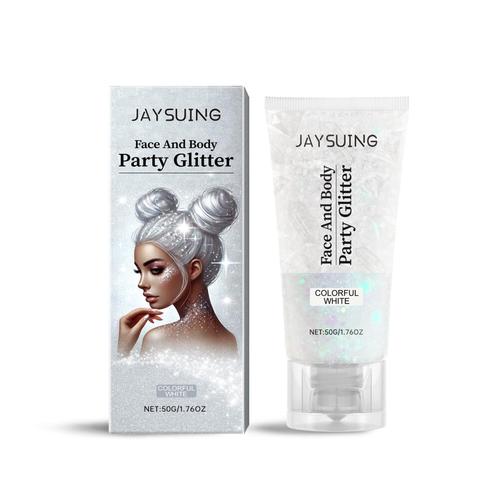 Body Glitter Gel Stick for Face and Hair, Holographic Chunky Sparkle for Festivals Halloween Christmas