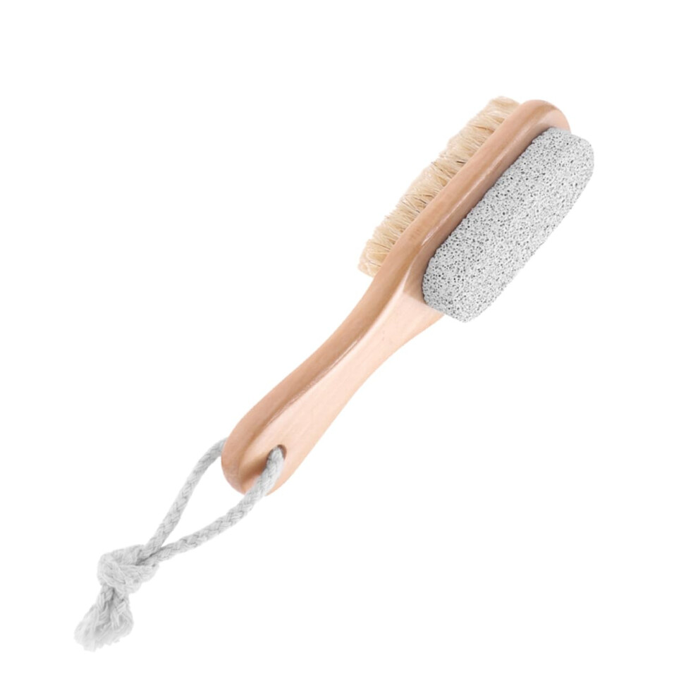 Foot Scrubber and Pumice Stone Foot File Set, DualSurface Callus Remover with Wooden Handle