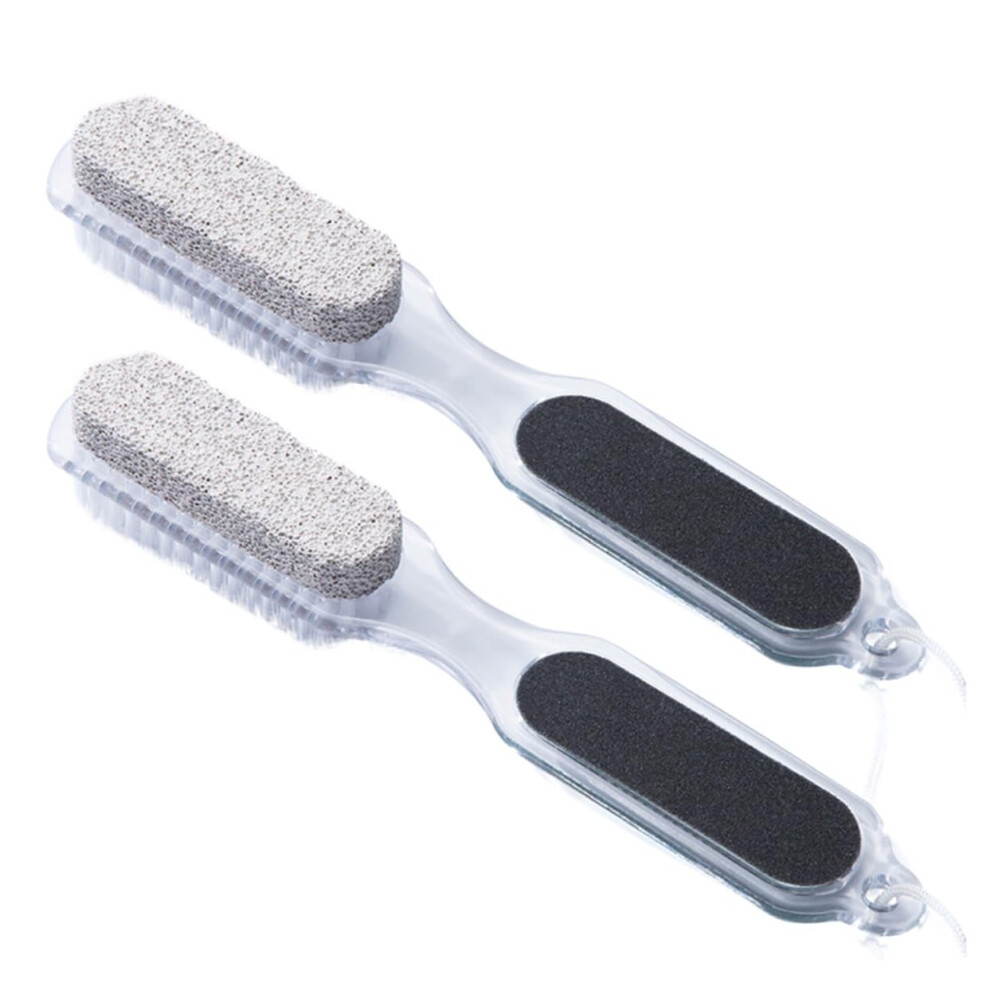 2pcs Foot Pumice Stone with Handle and Pedicure Foot File Callus Remover 3 in 1 Ergonomic Grip
