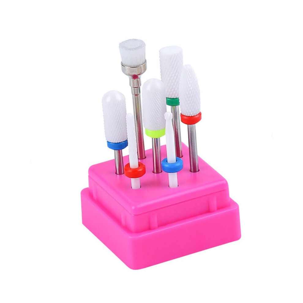 Nail Drill Bit Holder Box 2Pcs Dustproof Storage For Manicure Pedicure Ceramic And Tungsten Steel 9094768425008