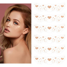Glitter Face Tattoos Rose Gold Waterproof Freckle Stickers 6 Count for Festival and Party
