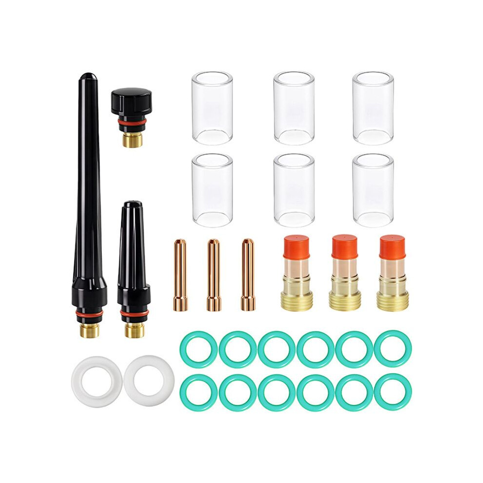 29Pcs Tig Welding Torch Accessories Stubborn Gas Lens Glass Kit For Wp-17/18/26 6031635616353