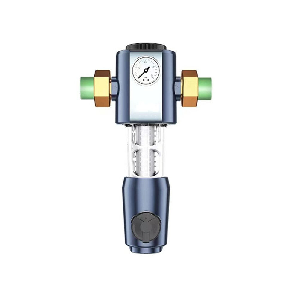 Cleaning Pre Filter With Pressure Gauge 360 High-Pressure Backwash Filtration System Reusable Whole House Filter C Red 6032604699001
