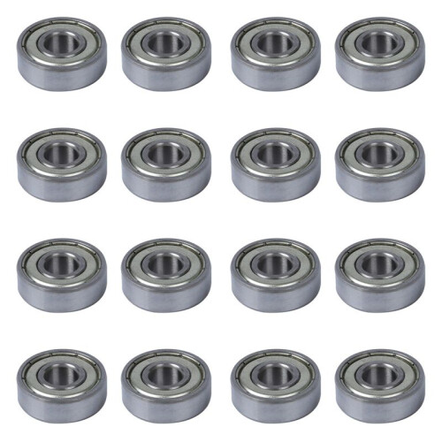 16 Pcs Single Shielded 608Z Miniature Deep   Bearings
