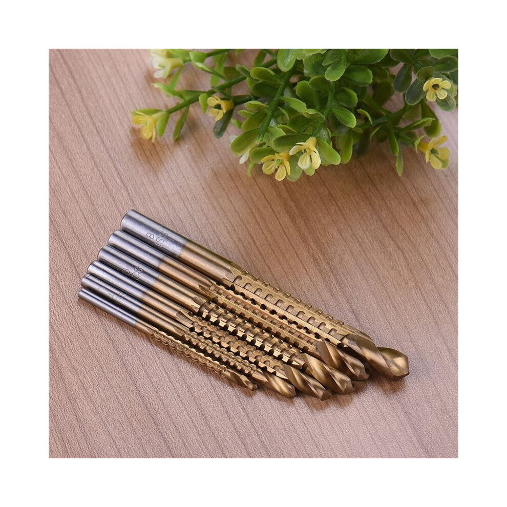6Pcs Titanium Drill Saw Bit Set, Hss Serrated Bit Hole Drilling, 3-8Mm Carpenter Hacksaw Drill Bits Kit 6133878004642