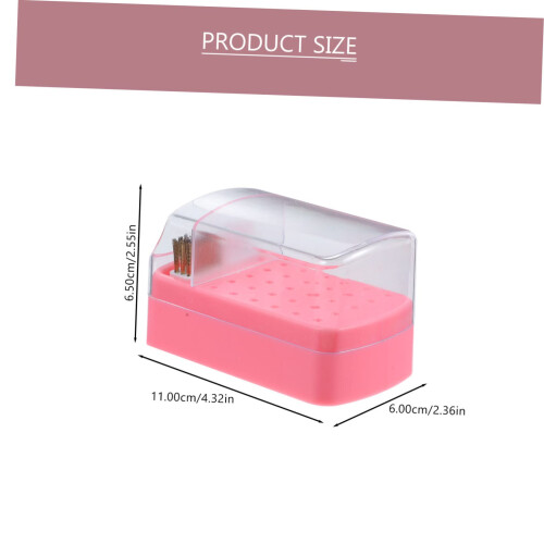 Transparent Nail Drill Bit Holder and Organizer Case with 30 Slots for Manicure Tools 1