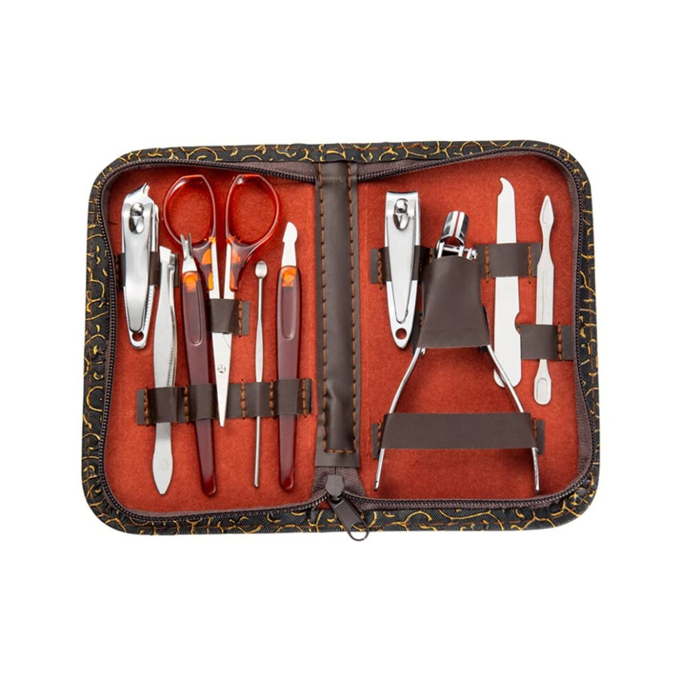 Stainless Steel Manicure Pedicure Set with Precision Nail Clippers, Travel Grooming Kit