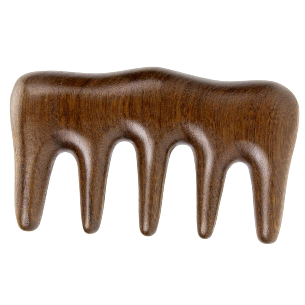 Natural Green Sandalwood Wide Tooth Comb for Gentle Scalp Massage and Smooth Detangling