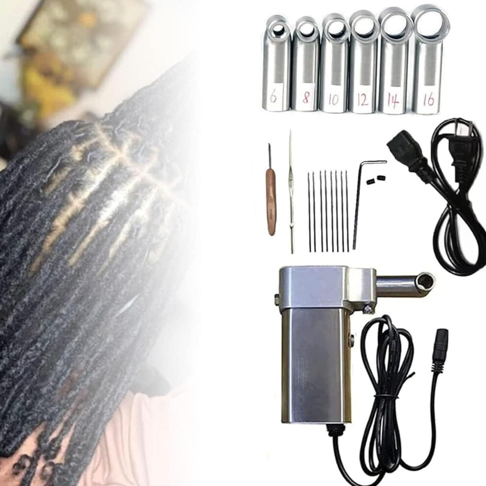 Unisex Dreadlocks Machine Electric Handheld Loc Maker With 20 Automatic Crochet Needles For Fast Loc Creation