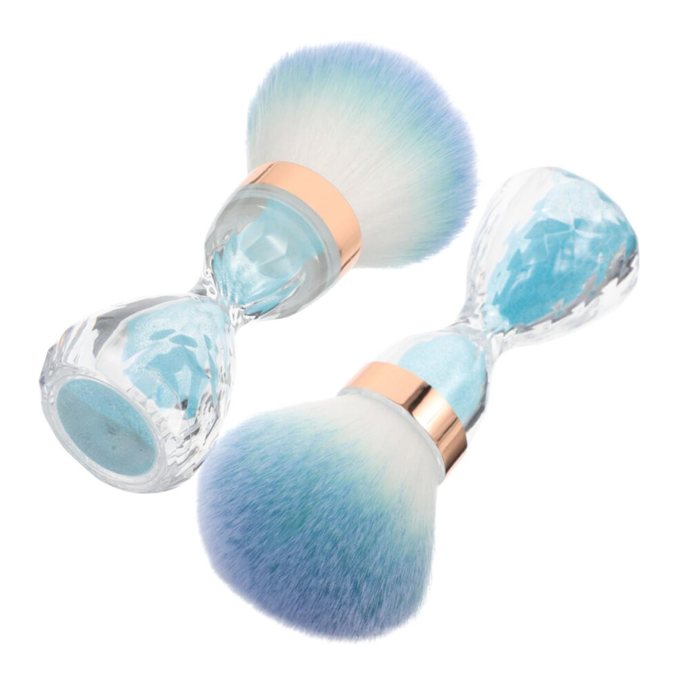 Nail Dust Brush with Gentle Soft Fiber Head Hourglass Design for Makeup and Acrylic Nails
