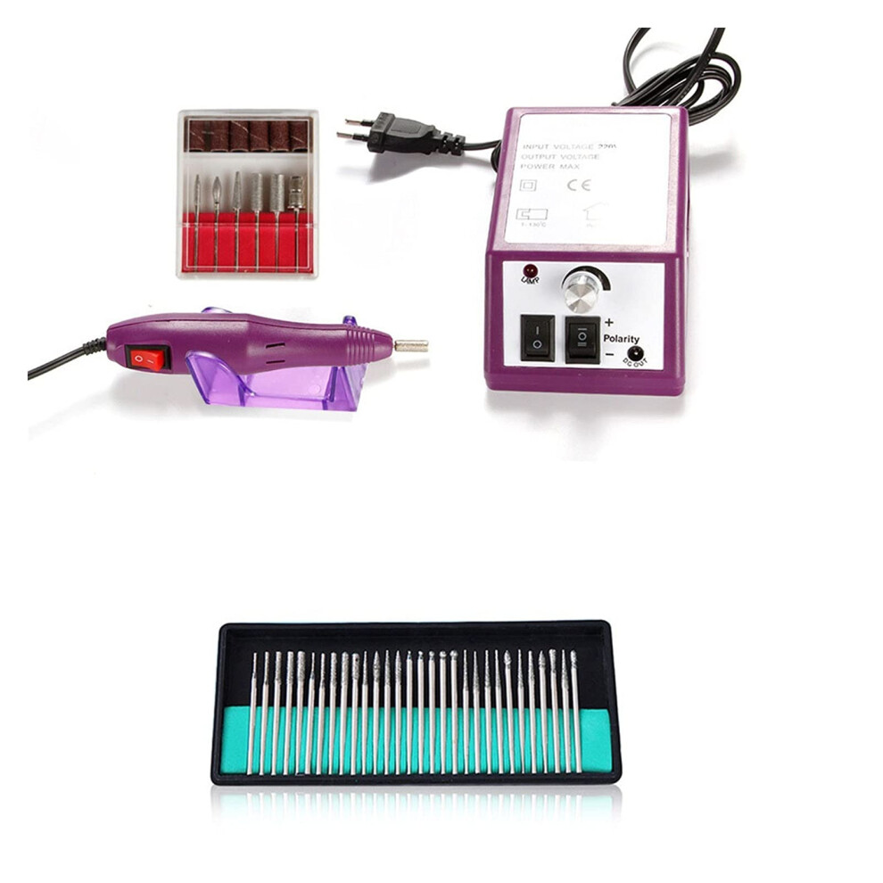 Electric Nail Drill with 30PCS Bits Rechargeable for Manicure Pedicure Acrylic Gel Nails
