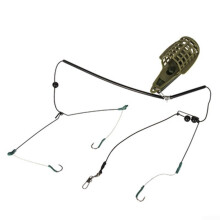 Carp Fishing Feeder Bait Cage with 50g Sinker and 3 Carbon Steel Hooks Rig Set for Big Fish