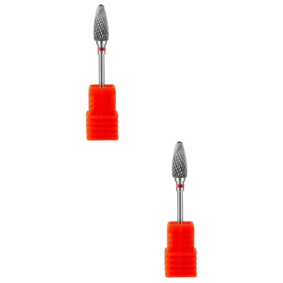 2pcs Professional Tungsten Nail Drill Bits for Manicure, Cuticle Removal and Polishing
