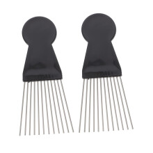 Afro Hair Pick and Wide Tooth Comb for Men, Steel Pins for Detangling and Volume Styling