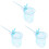 3Pcs Blue Bags with Wood Handles Multi-Function Party Bags 4