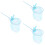 3Pcs Blue Bags with Wood Handles Multi-Function Party Bags 8