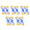 20Pcs Blue Sponge Brush Set Rollers for Kids Crafts 10