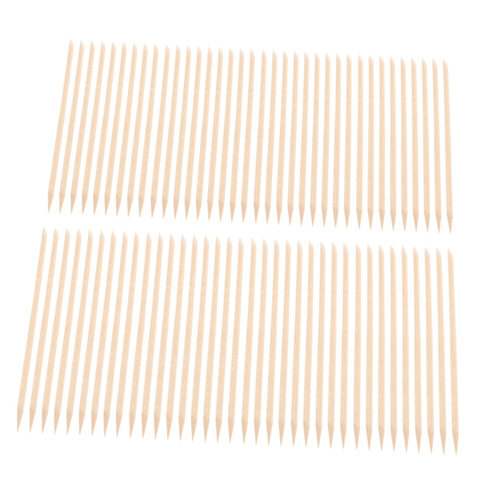 100pcs Wooden Cuticle Pusher Sticks for Manicure and Nail Art Precise Cuticle Control