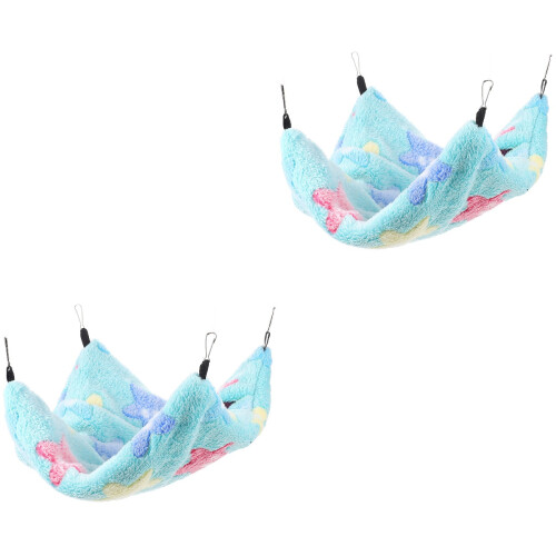 2Pcs Green Hamster Swing Nest Comfortable Pet Hanging Sleeping Bed 1